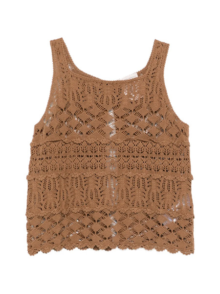  Semicouture Openwork Top - Brown 