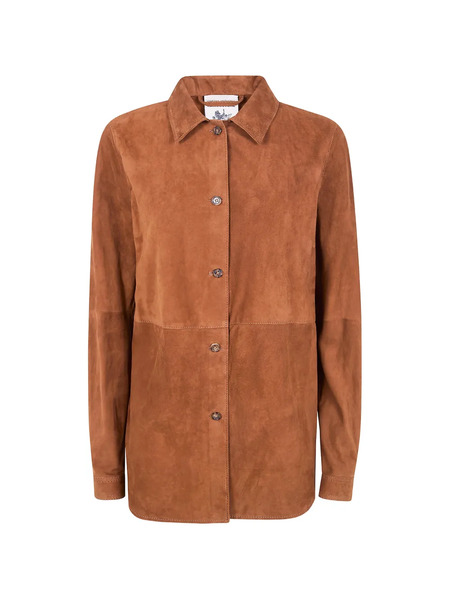  Semicouture Panelled Suede Shirt - Brown 