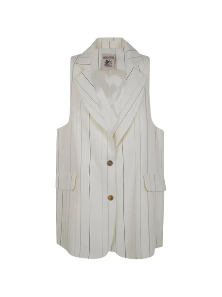  Semicouture Striped Button Waistcoat - Neutrals 