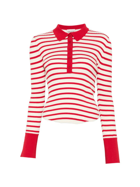  Semicouture Striped Buttoned Polo Shirt - Neutrals 