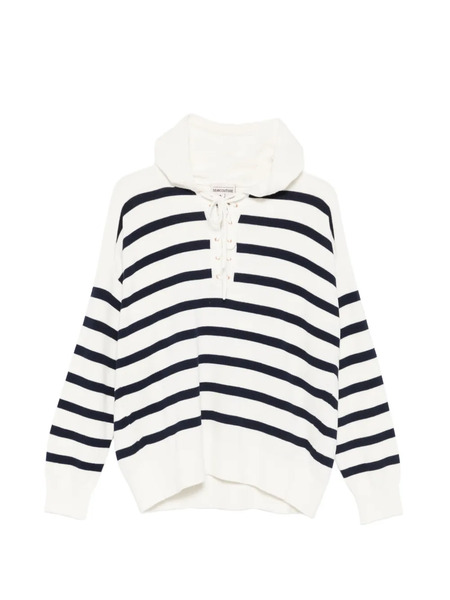  Semicouture Striped Hoodie - White 