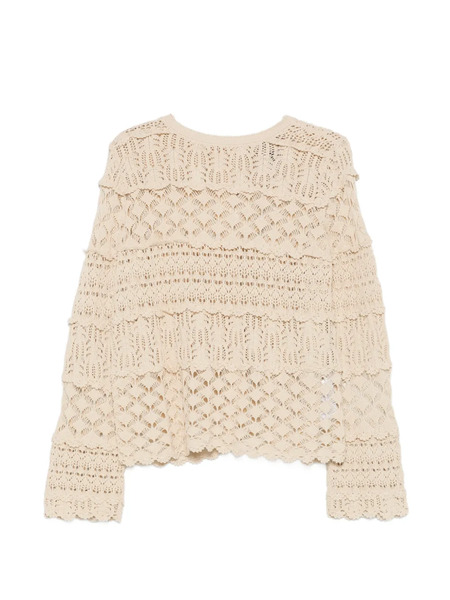  Semicouture Tiered Crochet Cardigan - Neutrals 