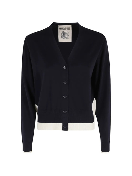  Semicouture V-neck Cardigan - Blue 