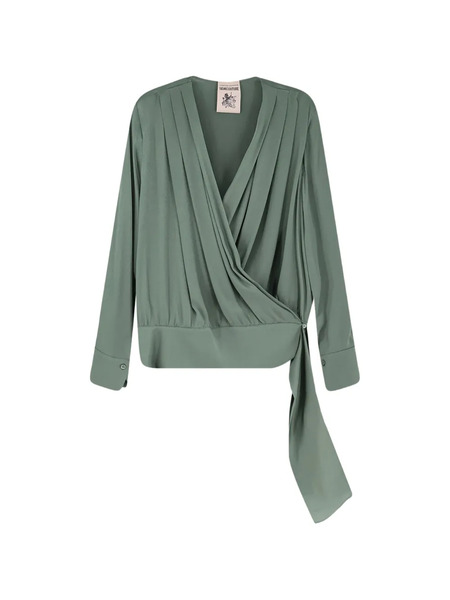  Semicouture V-neck Wrap Blouse - Green 