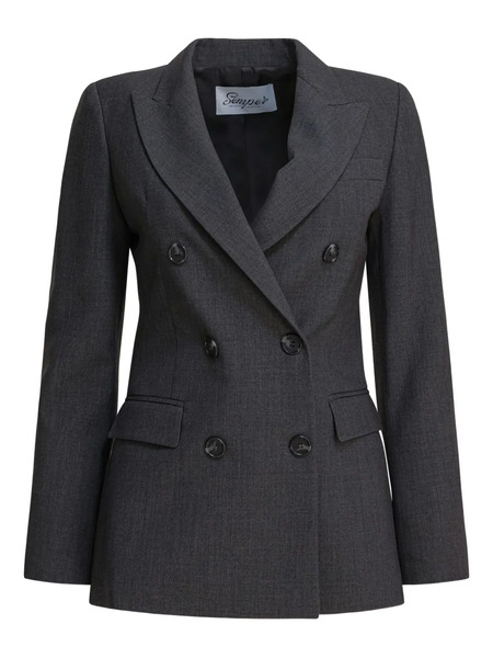  Semper Double-breasted Pocketed Blazer - Grey 