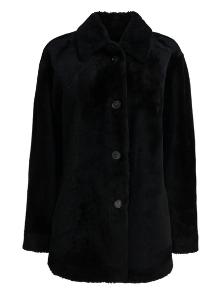 Semper Single-breated Reversible Leather Coat - Black 