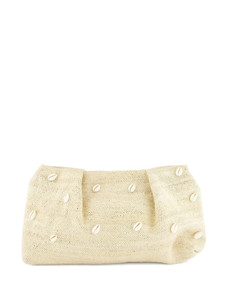  Sensi Studio Mini Seashell-sisal Clutch Bag - White 