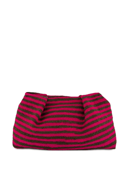  Sensi Studio Sisal Striped Pleated Clutch - Pink 