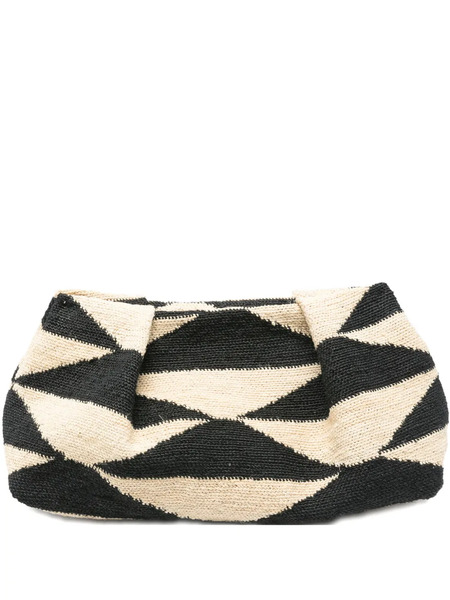 Sensi Studio Small Sisal Geometric Clutch Bag - Neutrals 