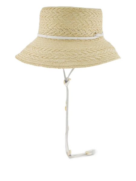 Sensi Studio Textured-straw Lamps Shade Hat - Neutrals 