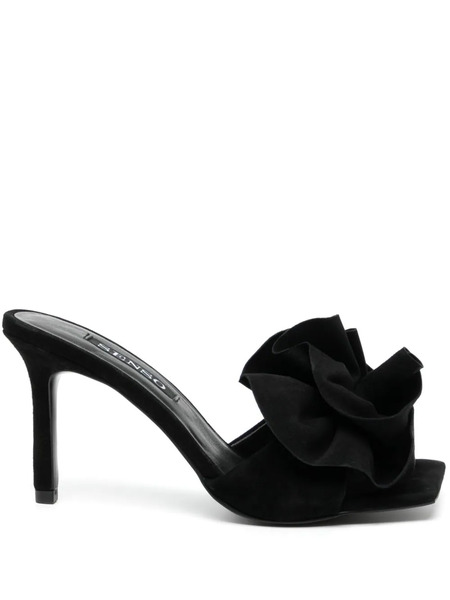  Senso Harlow 100mm Floral-appliqué Mules - Black 