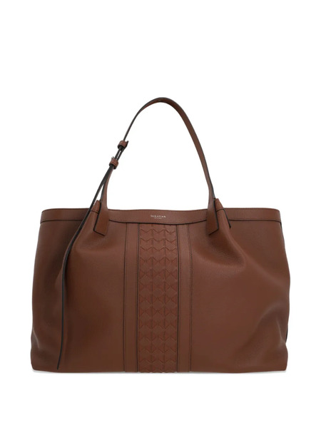  Serapian Diamond-panel Tote Bag - Brown 
