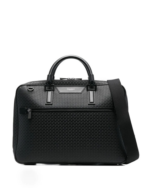  Serapian Grained Leather Laptop Case - Black 