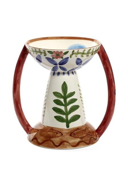  Serax Floral-painted Double-handle Vase - White 