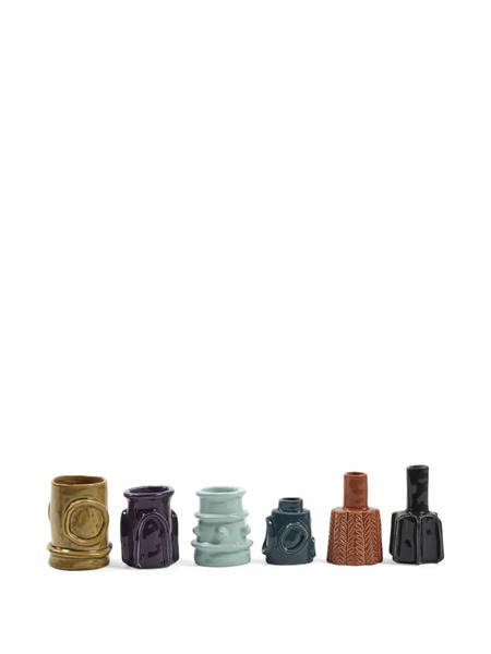  Serax Molly Textured Vases (set Of Six) - Grey 