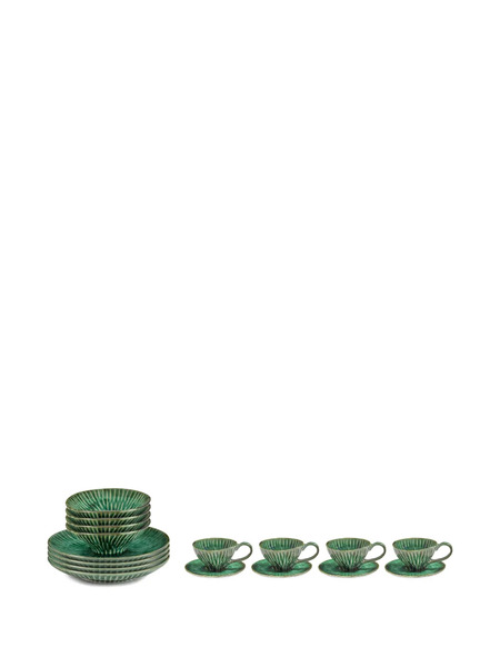  Serax Verde Lanza Ribbed Breakfast Set (four-person Setting) - Green 