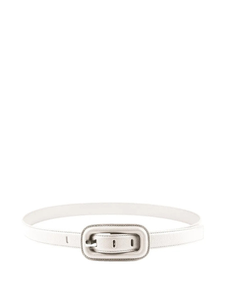  Sergio Gavazzeni Textured Buckle Belt - White 