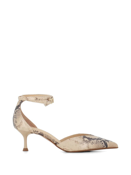  Sergio Levantesi Décolletè Camelia 6 Aspis Ankle Strap Snakeskin Pumps - Neutrals 