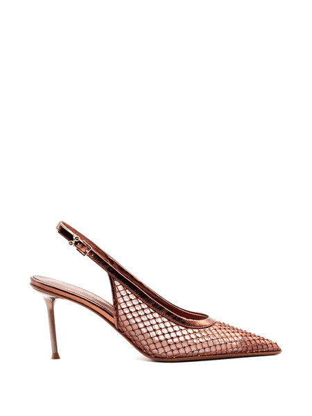  Sergio Levantesi Greta6 Embellished Mesh Pumps - Brown 