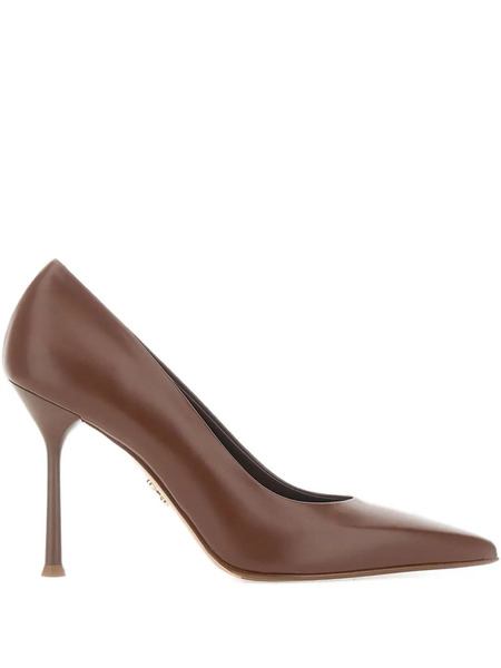  Sergio Levantesi 10mm Musa56 Pointed Pumps - Brown 