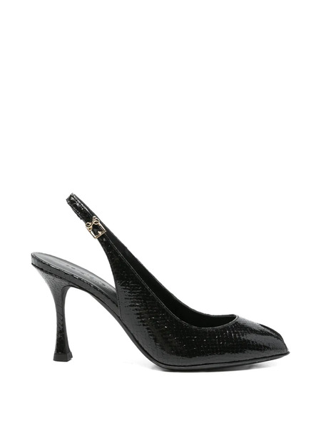  Sergio Levantesi Peep-toe Slingback Sandals - Black 