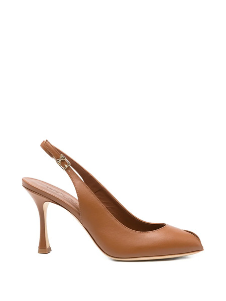  Sergio Levantesi Peep-toe Slingback Sandals - Brown 