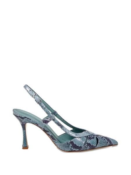  Sergio Levantesi Snakeskin Print Strap Pumps - Blue 
