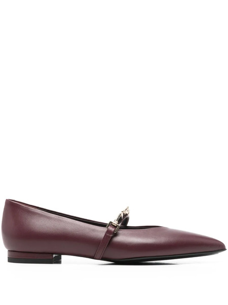  Sergio Levantesi Strap Ballet Flats - Red 