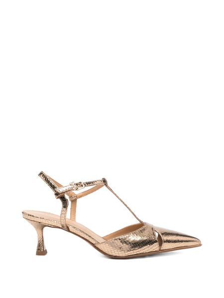  Sergio Levantesi T-strap Pointed-toe Pumps - Gold 