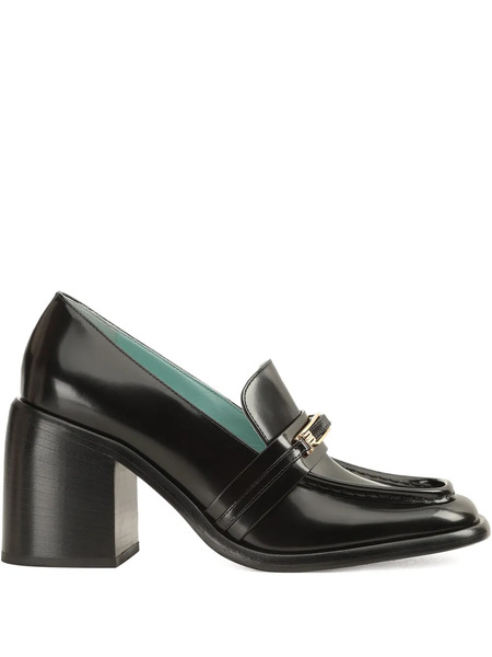  Sergio Rossi Bitt Leather Loafers - Black 