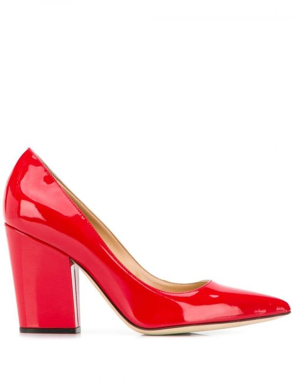  Sergio Rossi Block Heel Pumps - Red 