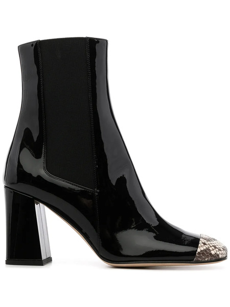  Sergio Rossi Contrasting Toecap Boots - Black 