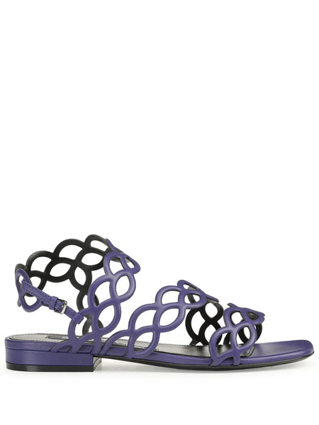  Sergio Rossi Mermaid Leather Sandals - Purple 