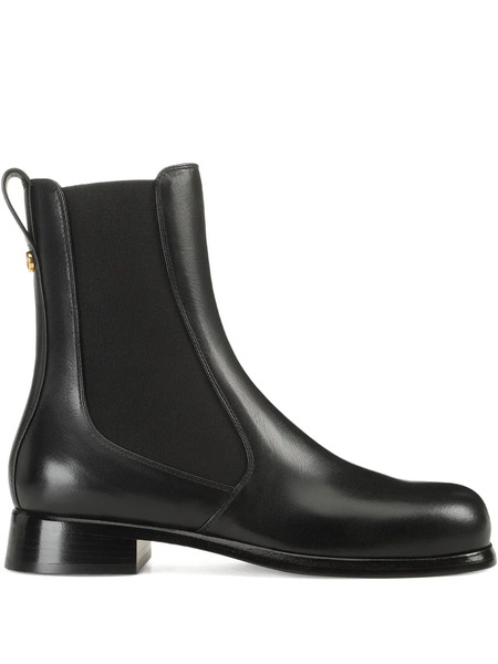 Sergio Rossi 25mm Avenue Chelsea Leather Boots - Black 