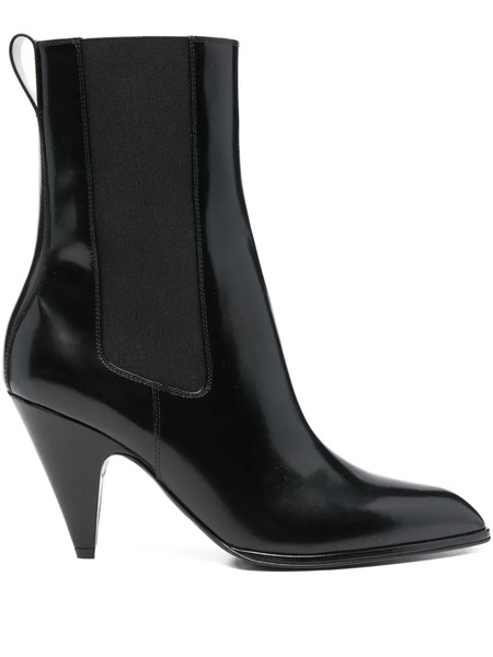  Sergio Rossi 85mm Beak Pointed Cone-heel Boots - Black 