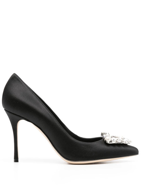  Sergio Rossi 90mm Crystal-buckle Pumps - Black 