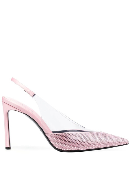  Sergio Rossi 120mm Crystal-embellished Pointed Pumps - Pink 
