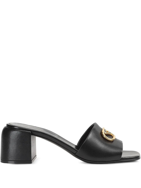  Sergio Rossi 55mm Logo-plaque Sandals - Black 