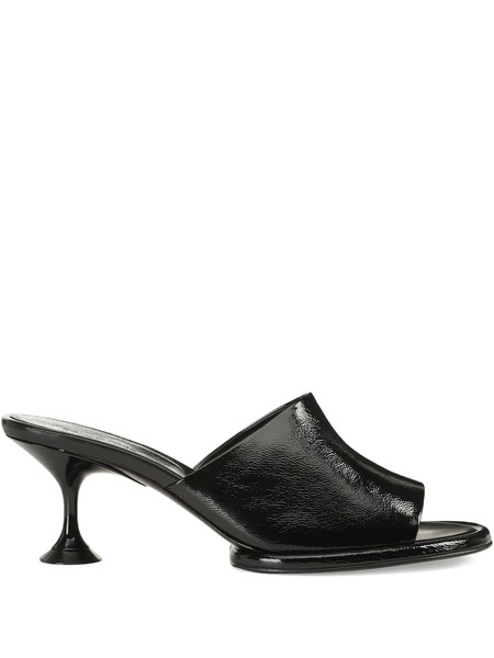  Sergio Rossi 60mm Orb Leather Mules - Black 