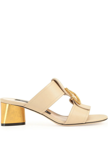  Sergio Rossi 50mm Sea Scale Sandals - Brown 