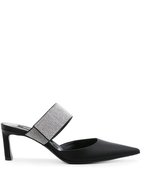  Sergio Rossi Paris 60mm Satin Mules - Black 