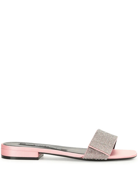  Sergio Rossi Sr Paris Crystal-embellished Flat Sandals - Pink 