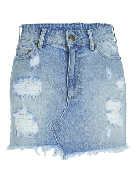  Seroya Distressed Frayed Mini Skirt - Blue 