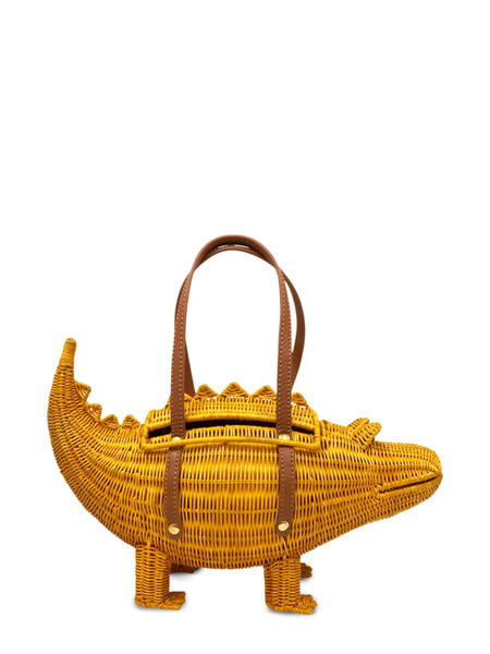  Serpui Crocodile Handle Satchel - Yellow 