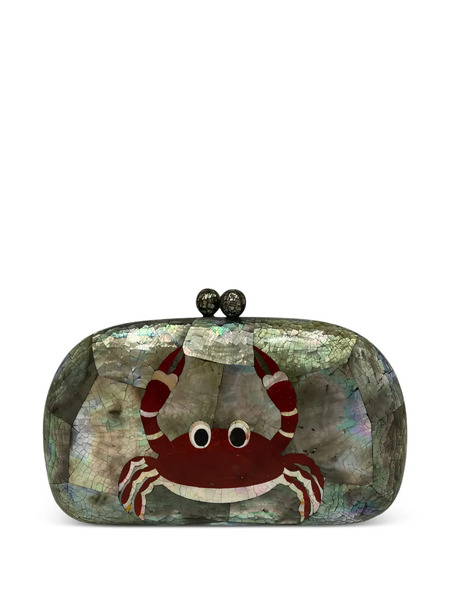  Serpui Greta Crab-detail Clutch Bag - Grey 