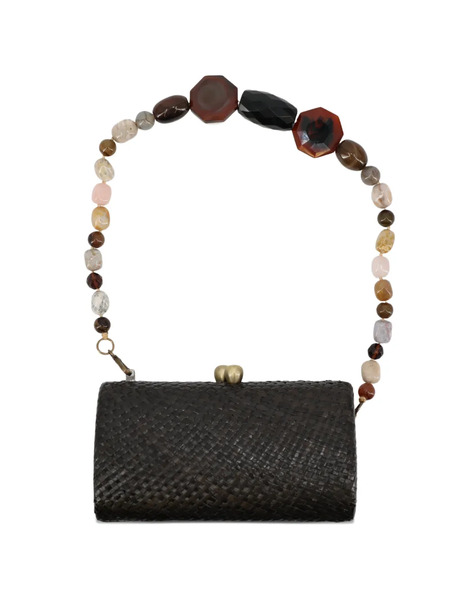  Serpui Liz Beaded-strap Clutch Bag - Black 