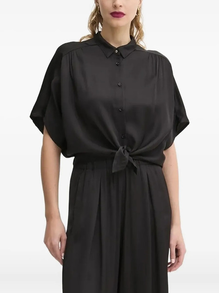  Sessùn Alfassa Night Tie-front Short-sleeve Shirt - Black 