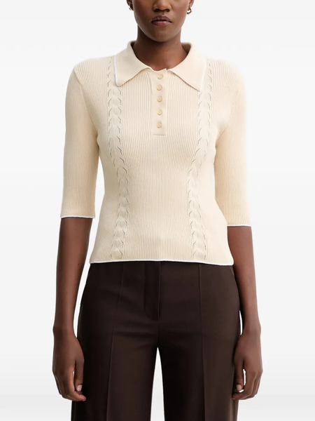  Sessùn Cable-knit Polo Shirt - Neutrals 