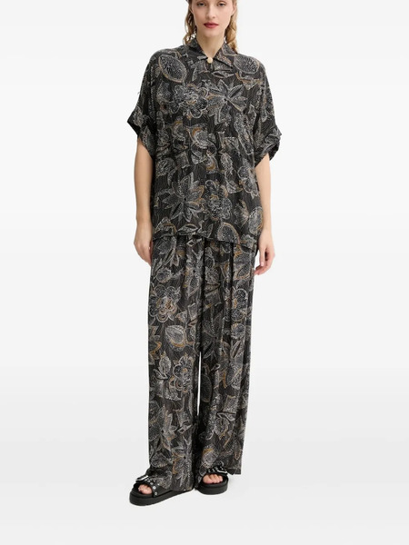  Sessùn Floral-print Trousers - Black 