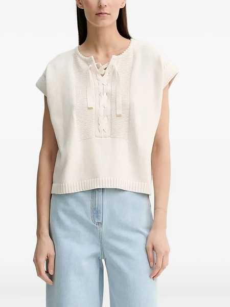  Sessùn Lace-up Cap-sleeve Knitwear - Neutrals 